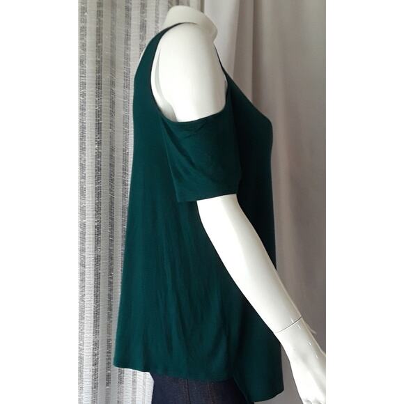 HIPPIE ROSE Stretch Knit Tunic Top Exposed Shoulders NEW Size M Bright Festival - Picture 4 of 6